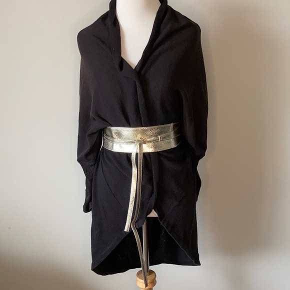 NWT Gold Vegan Leather Obi Wrap Belt One Size Ladies - Picture 3 of 7